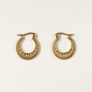 Gold Textured Hoop Earrings - Amie - Silverado Jewellery