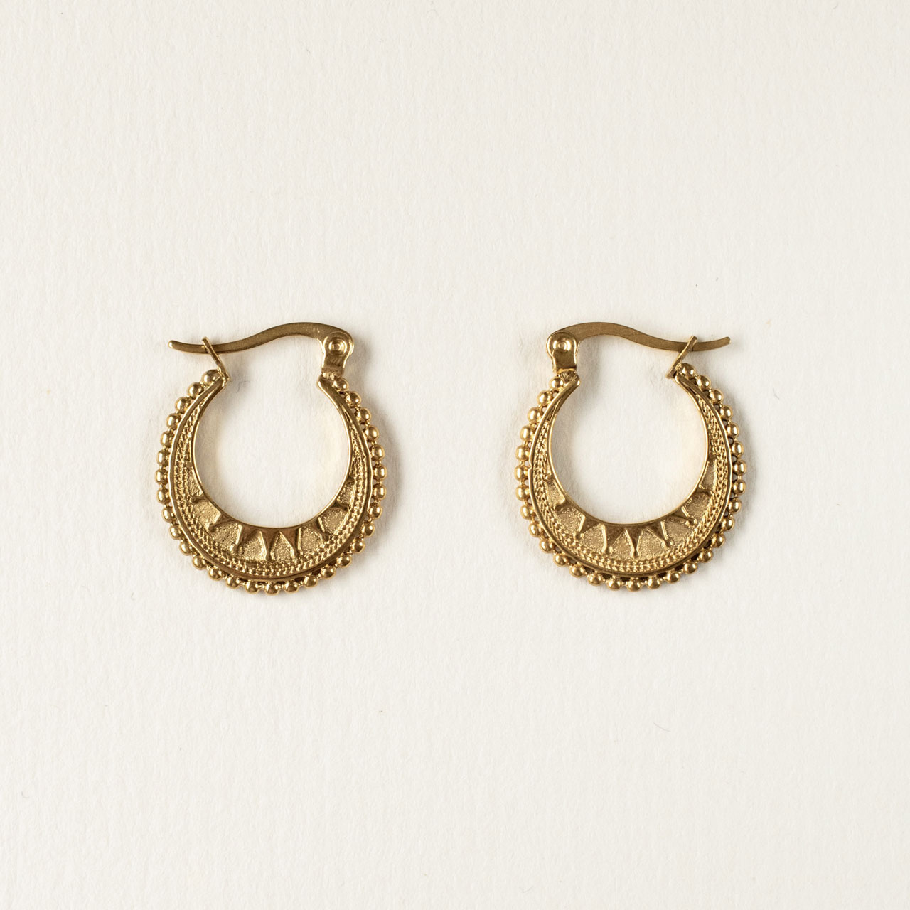 Gold Textured Hoop Earrings - Amie - Silverado Jewellery