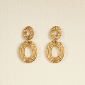 Double Oval Drop Earrings - Amie - Silverado Jewellery