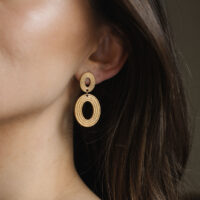 Double Oval Drop Earrings - Amie - Silverado Jewellery