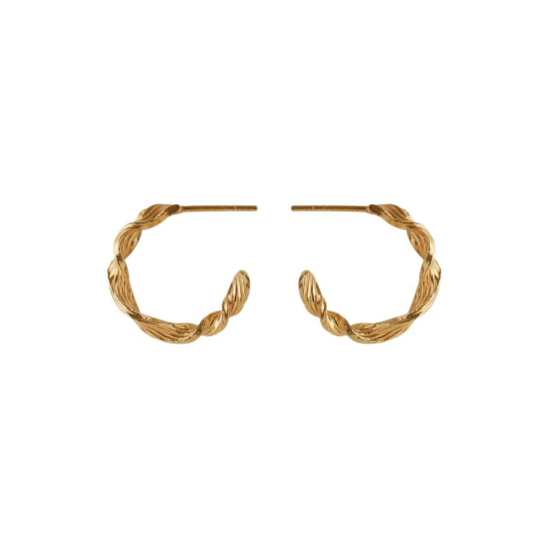 Gold dancing wave hoop earrings - Pernille Corydon - Silverado Jewellery