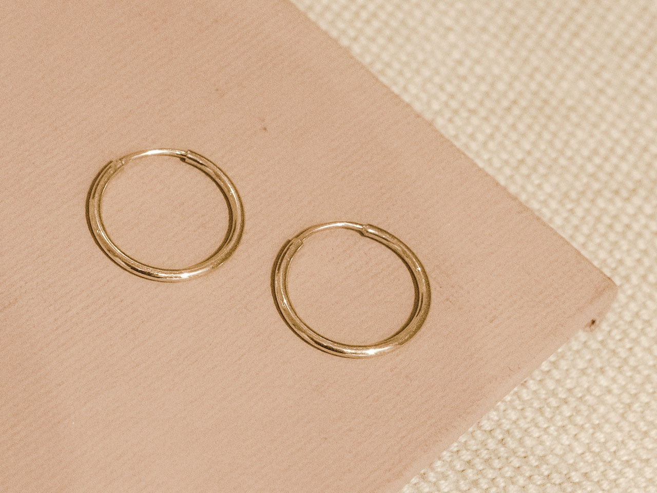 Gold Ridged Texture Huggie Hoops - Silverado Jewellery