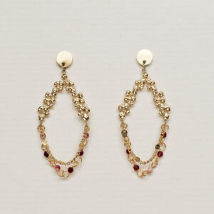 Red and gold bead earrings - Amie - Silverado Jewellery