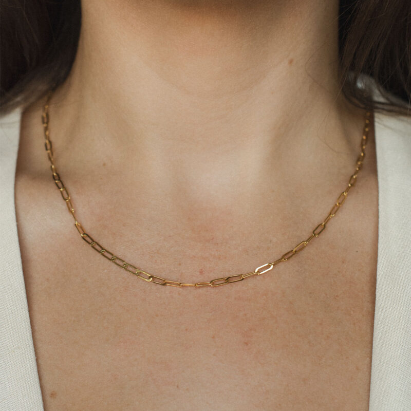 Dainty Gold Paperclip Necklace - Silverado Jewellery