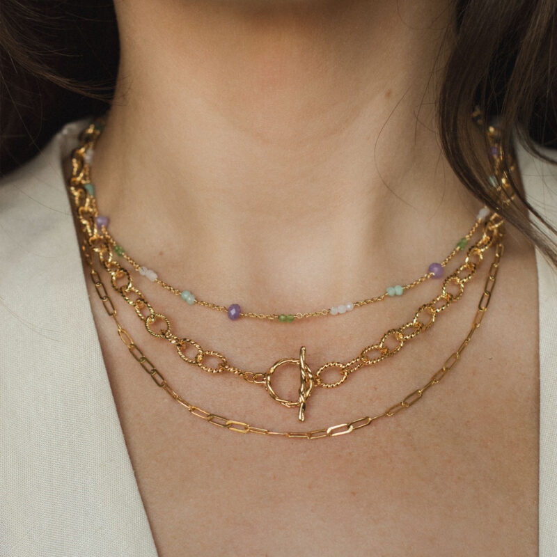 Gold Rope T-bar Necklace - Orelia London - Silverado Jewellery