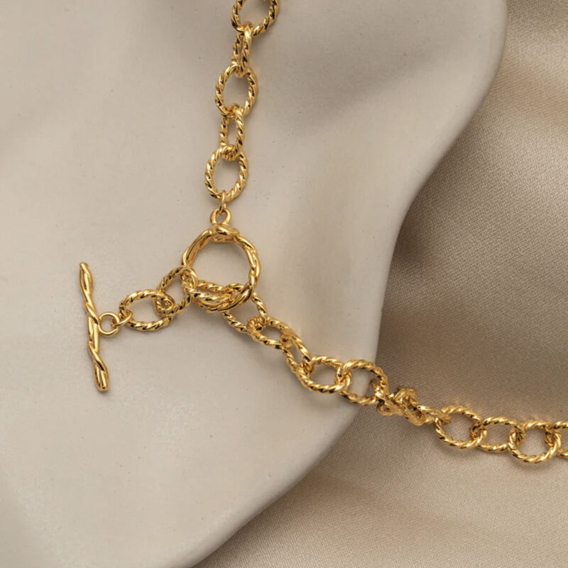 Gold Rope T-bar Necklace - Orelia London - Silverado Jewellery