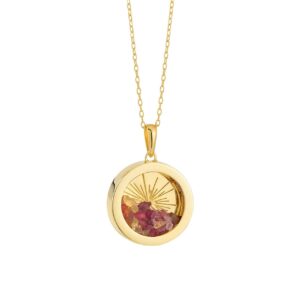 Medium deco sun amulet with tourmaline - rachel jackson - Silverado Jewellery
