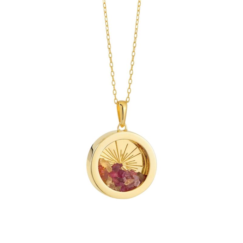 Medium deco sun amulet with tourmaline - rachel jackson - Silverado Jewellery