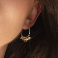 Gold Hoop With Pearl Beads - Pure By Nat - Silverado Jewellery