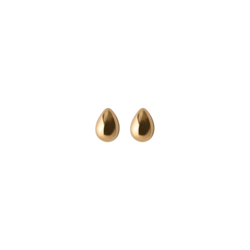 Gold rain drop stud earrings - Pernille Corydon - Silverado Jewellery