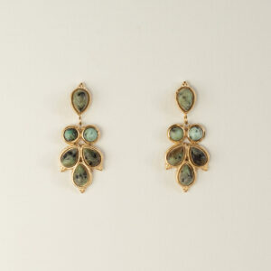 African Turquoise leaf drop earrings - Amie- shop Silverado