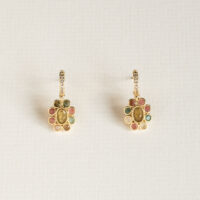 Mixed bead flower drop earrings - Amie - Shop Silverado