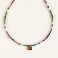 Green and purple pendant necklace - Amie- shop Silverado