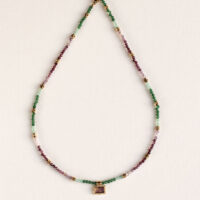 Green and purple pendant necklace - Amie- shop Silverado