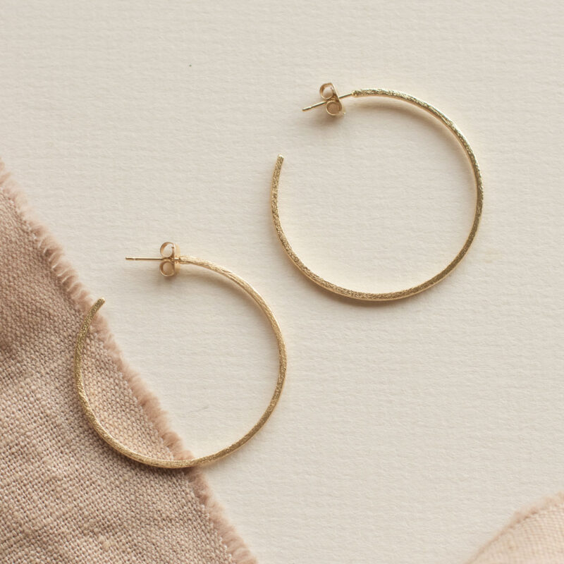 38mm Gold Hoop Earrings - Pure By Nat - Silverado Jewellery