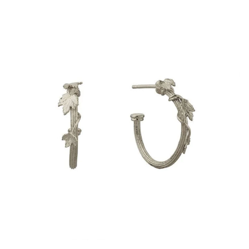 Silver Column Hoop Earrings - Alex Monroe - Silverado Jewellery