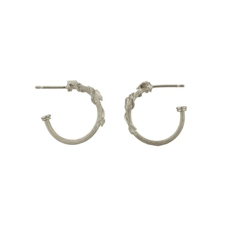 Silver Column Hoop Earrings - Alex Monroe - Silverado Jewellery