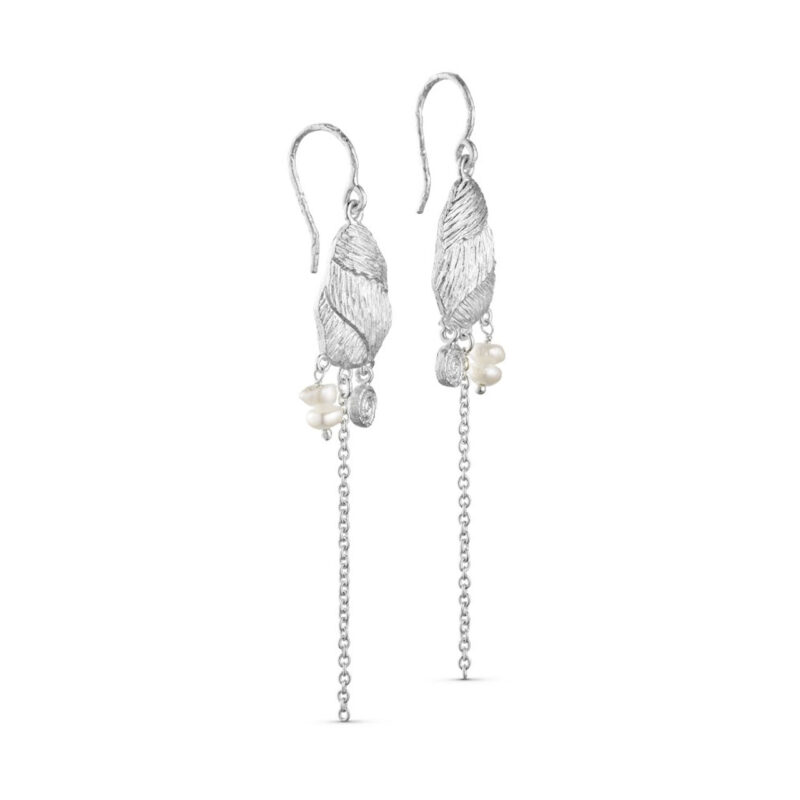 Silver Conch Shell Drop Earring - Pure By Nat - Silverado Jewellery