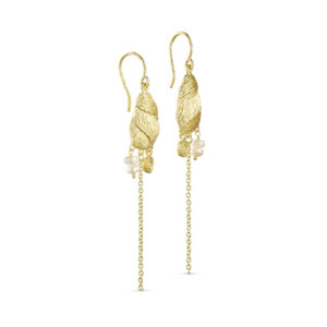 Gold Conch Shell Drop Earring - Pure By Nat - Silverado Jewellery