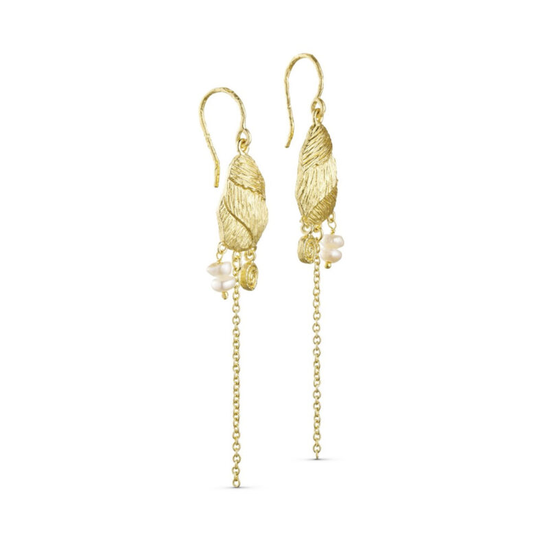 Gold Conch Shell Drop Earring - Pure By Nat - Silverado Jewellery