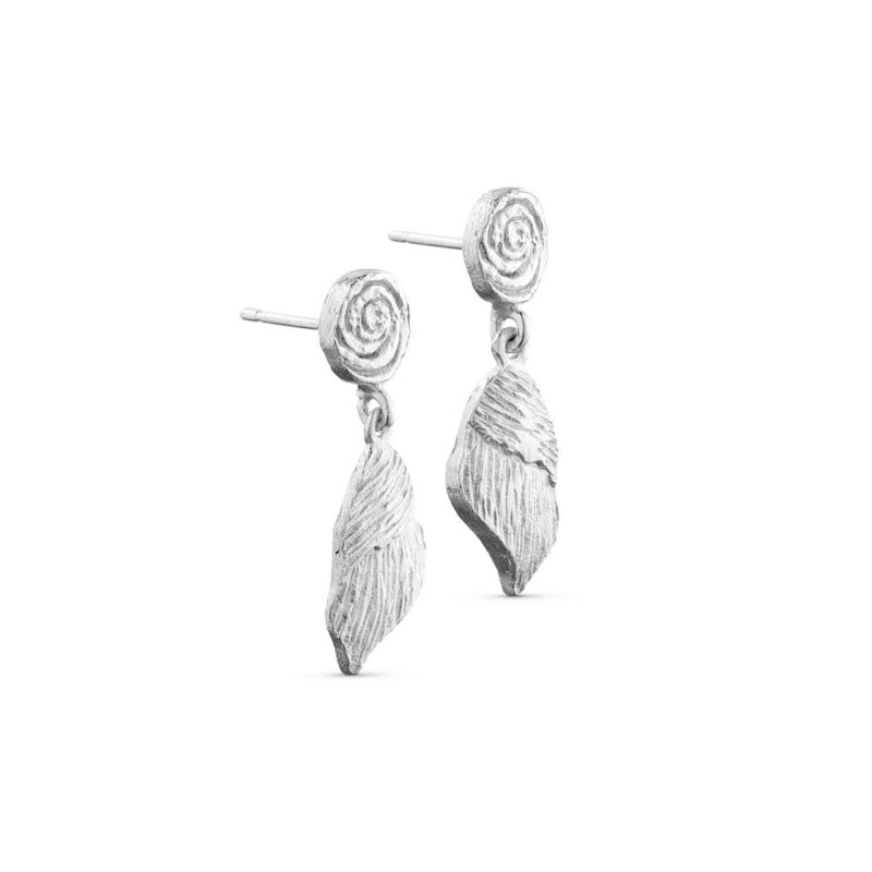 Silver Conch Shell Drop Stud Earring - Pure By Nat - Silverado Jewellery