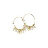 Gold Hoop With Pearl Beads - Pure By Nat - Silverado Jewellery