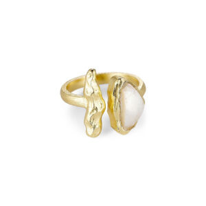 Gold Pearl Adjustable Ring - Pure By Nat - Silverado Jewellery