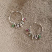 Silver Hoop With Pastel Coloured Beads - Pure By Nat - Silverado Jewellery