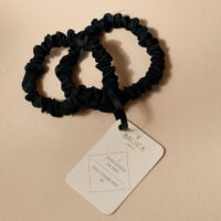 Black Silk Scrunchies - Bachca - Silverado Jewellery