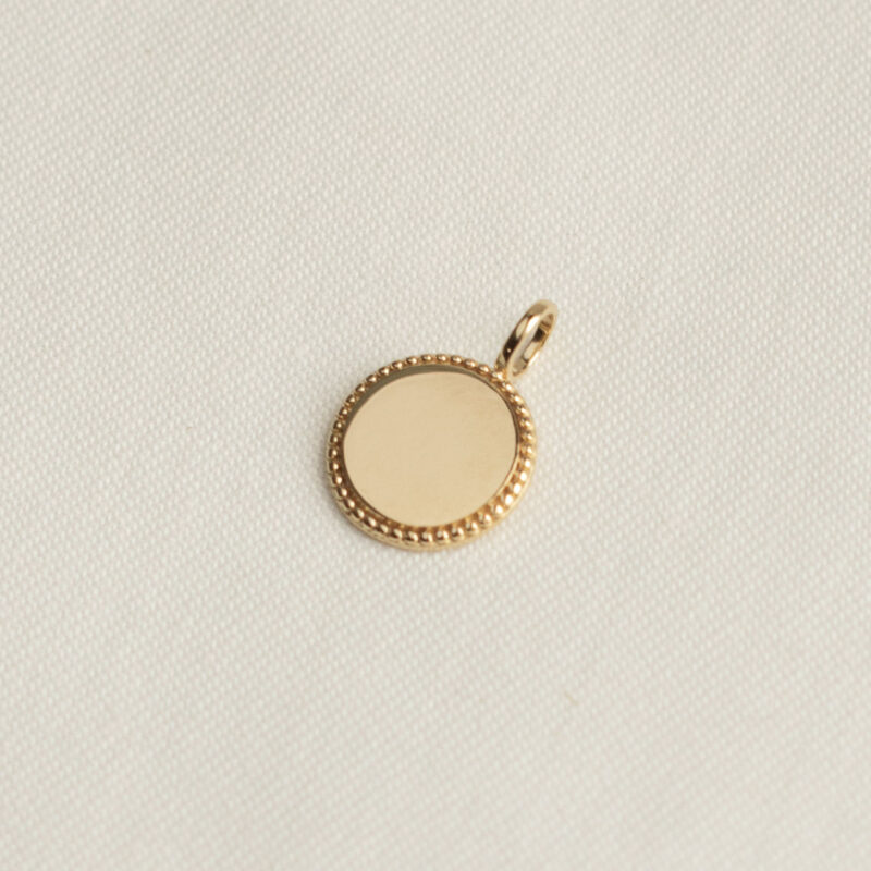 Gold Millegrain Engravable Pendant - Silverado Jewellery