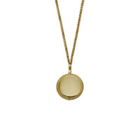 Gold Millegrain Edge Disc Pendant - Silverado Jewellery