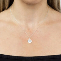 Silver Millegrain Edge Disc Pendant - Silverado Jewellery