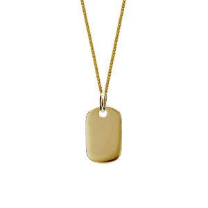 Gold rounded tag pendant - Silverado Jewellery