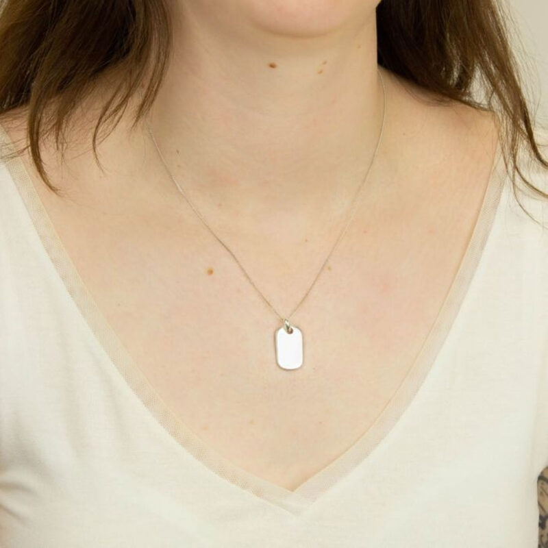 Gold rounded tag necklace - Silverado Jewellery