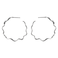 Large Silver Hellir Hoop Earrings - Pernille Corydon - Shop Silverado