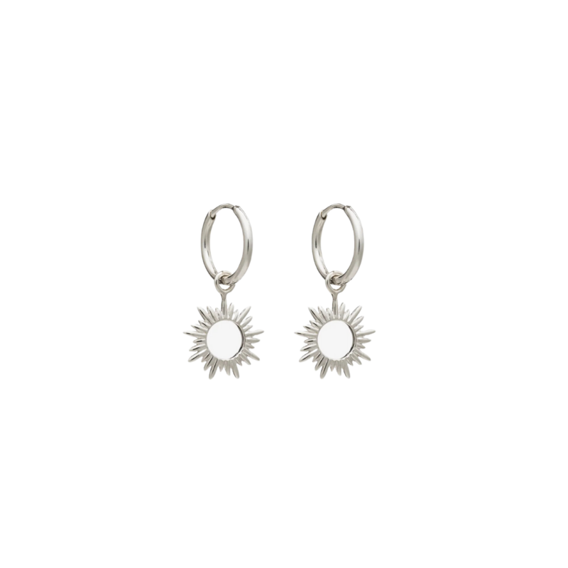 Silver Eternal Sun Mini Huggie hoop Earrings - Rachel Jackson - Shop Silverado