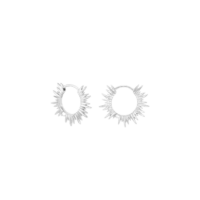 Silver Electric Goddess Huggie Hoop Earrings - Rachel Jackson - Shop Silverado