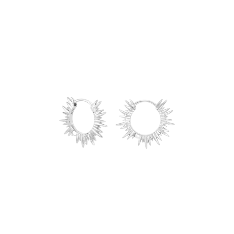 Silver Electric Goddess Huggie Hoop Earrings - Rachel Jackson - Shop Silverado