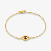 Electric Love Garnet Heart Bracelet