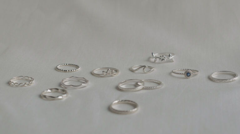 Silver stacking rings at Silverado Jewellery