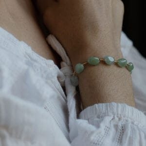 Green Beaded Bracelet - Amie - Silverado Jewellery