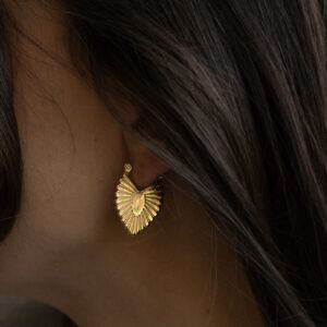 Gold almond shaped earrings - Amie - Silverado Jewellery