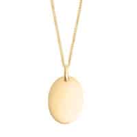 Gold-Plated Oval Tag Pendant - Silverado Jewellery