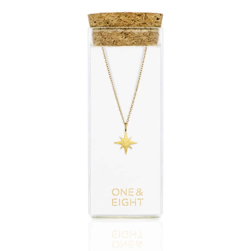 Gold Stellar Star Necklace - One & Eight - Silverado Jewellery