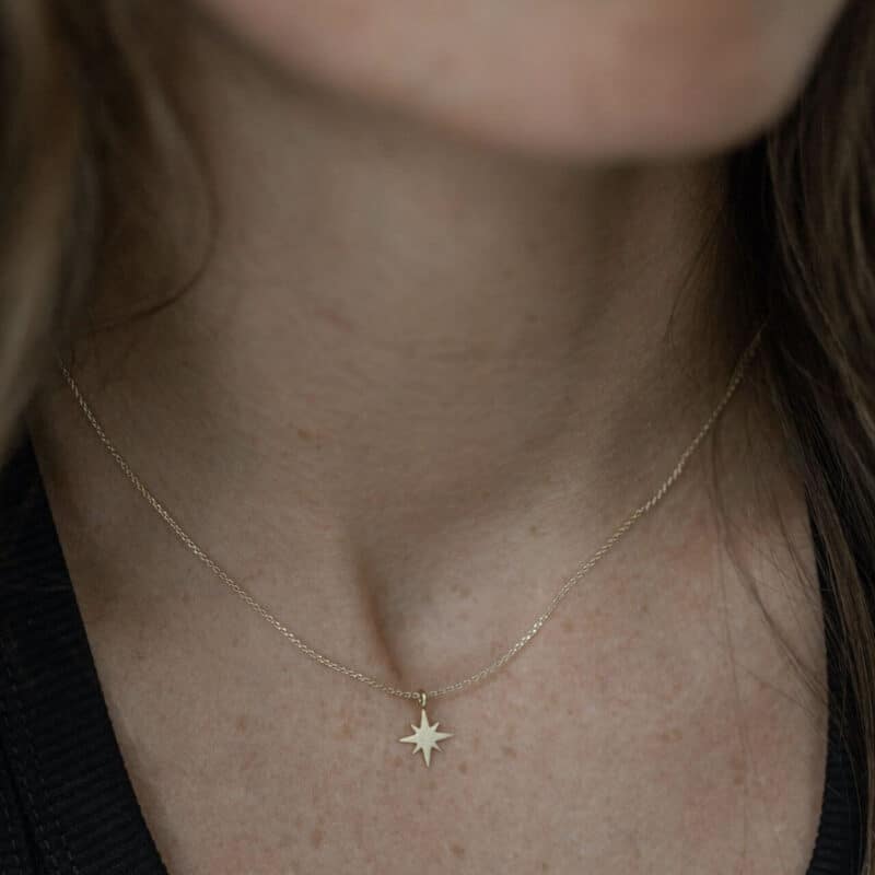 Gold Stellar Star Necklace - One & Eight - Silverado Jewellery