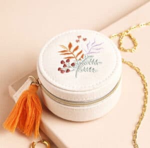 Embroidered Leaves Jewellery Box - Lisa Angel