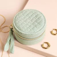 Quilted Round Jewellery Box - Lisa Angel - Silverado Jewellery