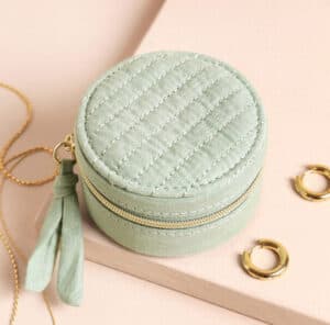 Quilted Round Jewellery Box - Lisa Angel - Silverado Jewellery