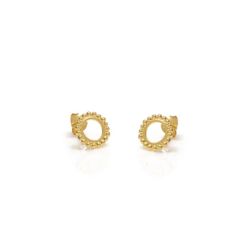 Gold Meadow Stud Earrings - One & Eight - Silverado Jewellery