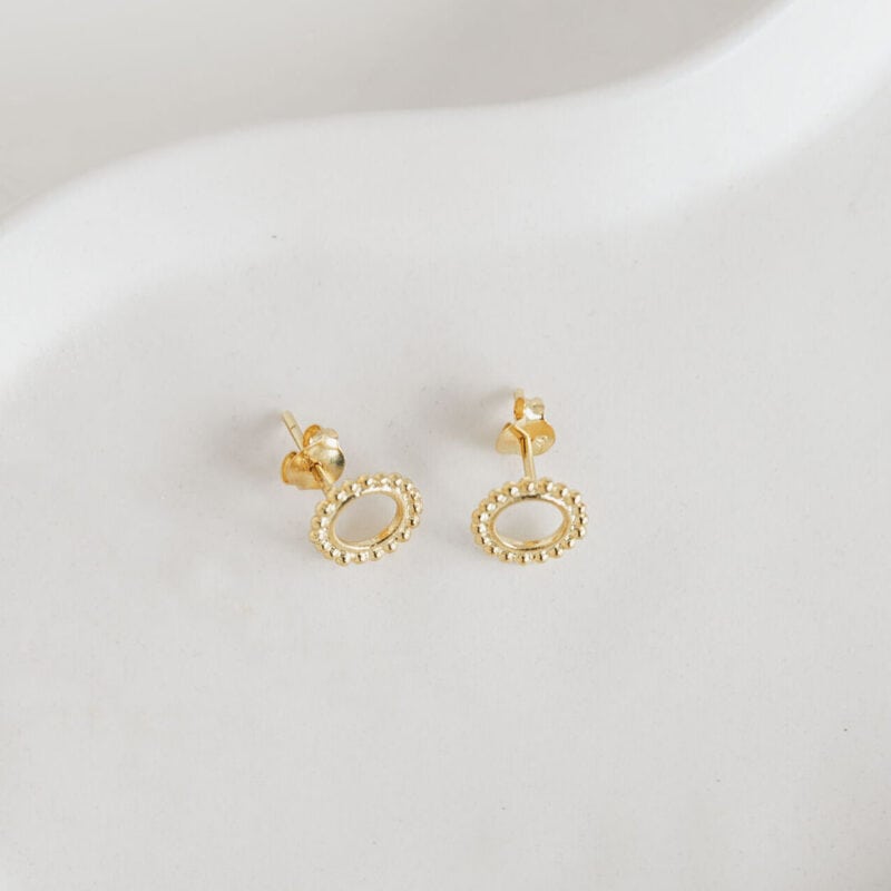 Gold Meadow Stud Earrings - One & Eight - Silverado Jewellery